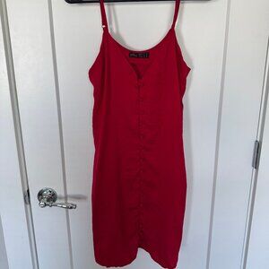 Ally red button slip dress | Size Small